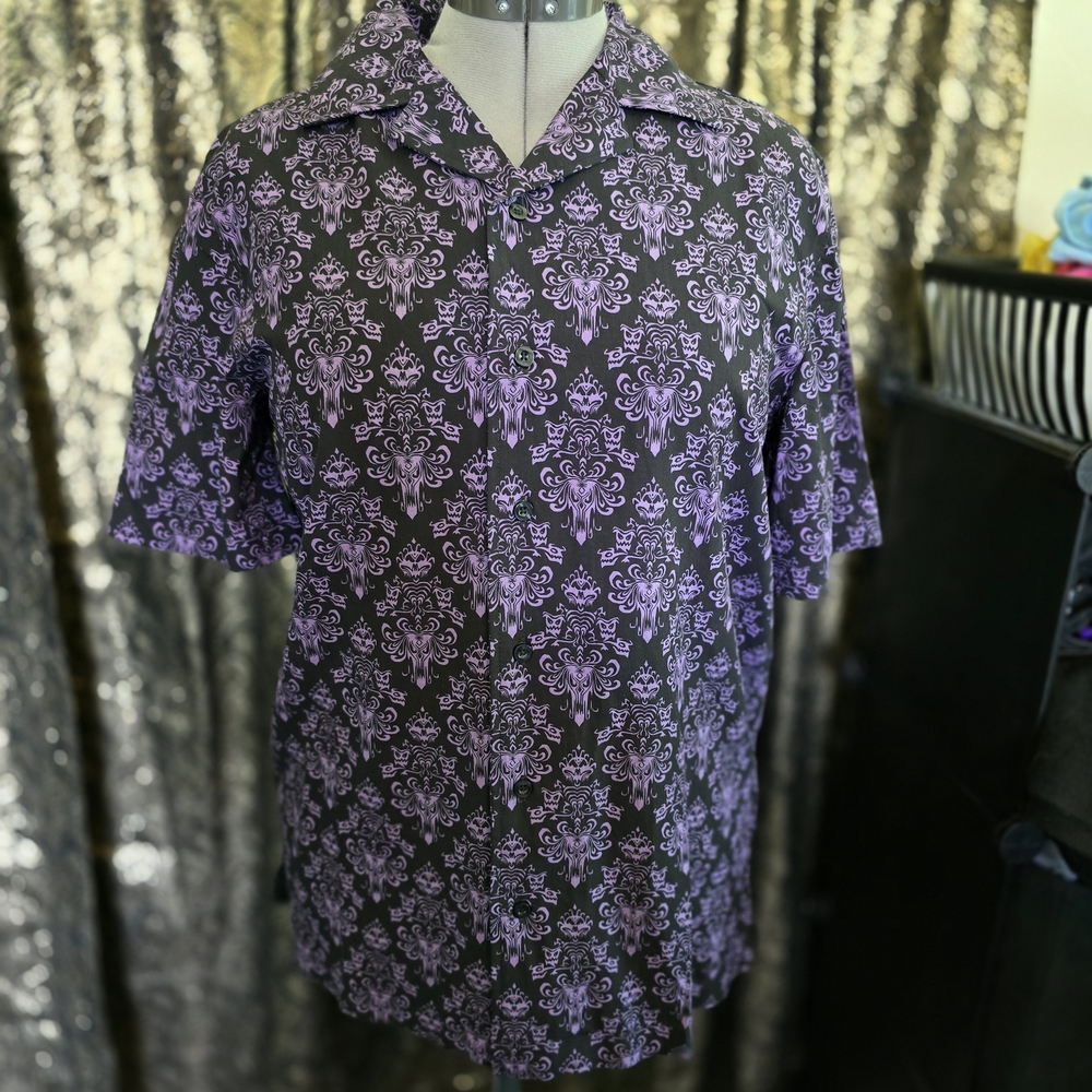 Disney Men's Black and Purple Casual Shirt